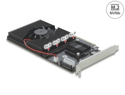 90409 Delock PCI Express x8 / x16 Card - 4 x belső NVMe M.2 M-kulcs