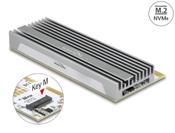 90566 Delock Scheda PCI Express x16 (x4 / x8) per 1 x NVMe Tasto M.2 M con illuminazione a LED