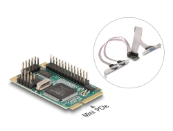 95232 Delock Mini PCIe I/O PCIe full size 2 x Sériový RS-232, 1 x Paralelní