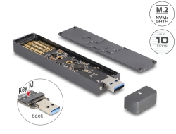 42021 Delock Alloggiamento esterno per M.2 NVME PCIe SSD o SATA SSD con USB 10 Gbps Tipo-A maschio