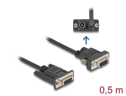 87835 Delock Cable serie RS-232 D-Sub9 hembra to D-Sub9 hembra Conexión de alimentación en el Pin 9 0.5 m