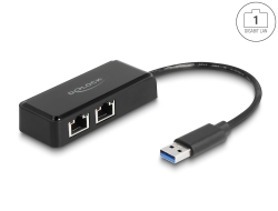 64194 Delock Adattatore USB Tipo-A da 2 x Gigabit LAN