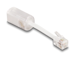 88170 Delock Telefonski kabel RJ10 muški na RJ10 ženski s priključnim kabelom 30 mm prozirno / bijelo