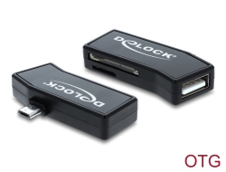 91730 Delock Συσκευή ανάγνωσης καρτών Micro USB OTG + 1 x θύρα USB