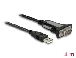 66323 Delock Adapter USB 2.0 Typ-A zu 1 x Seriell RS-232 DB9 4 m 