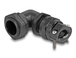 60597 Delock Cable Gland with strain relief and bending protection 90° angled PG16 black
