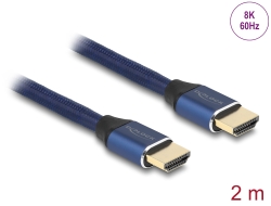 85447 Delock Ultra nagy sebességű HDMI kábel 48 Gbps 8K 60 Hz kék 2 m tanúsítvánnyal