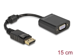 61006 Delock Adaptor DisplayPort 1.2 tată la VGA mamă negru