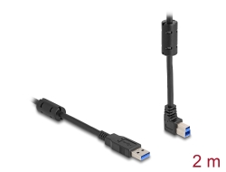 81105 Delock USB 5 Gbps kabel Typ-A samec na Typ-B samec 90° pravoúhlý nahoru 2 m