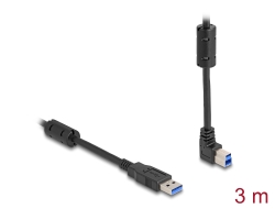 81106 Delock Kabel USB 5 Gbps Typ-A męski na Typ-B męski 90° wygięte pod kątem do góry 3 m