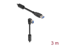 81114 Delock USB 5 Gbps Kabel Typ-A Stecker zu Typ-B Stecker 90° unten gewinkelt 3 m