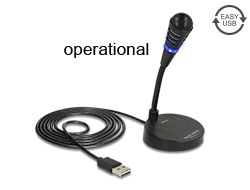 65868 Delock USB mikrofon se základnou a tlačítkem ztlumení