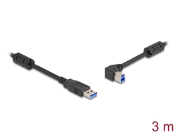 81102 Delock USB 5 Gbps kabel Typ-A samec na Typ-B samec 90° zahnutá doleva 3 m