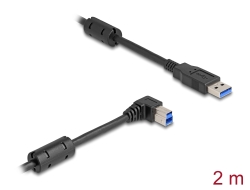 81109 Delock USB 5 Gbps kábel A-típusú dugó - B-típusú dugó 90° jobbra hajlítva 2 m