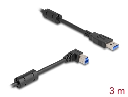 81110 Delock USB 5 Gbps kabel Tipa-A, muški na Tipa-B, muški 90° zakrivljen desno 3 m