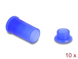 60672 Delock Capuchon de poussière DL4 pour connecteur mâle et femelle, silicone, en deux parties, bleu, set de 10 pièces