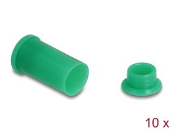 60673 Delock Capuchon de poussière DL4 pour connecteur mâle et femelle, silicone, en deux parties, vert, set de 10 pièces