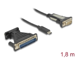 62904 Delock Prilagodnik USB Type-C™ > 1 x serijski DB9 RS-232 + prilagodnik DB25