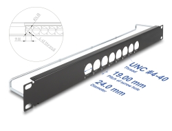 67060 Delock 19″ D-Type Patch Panel with strain relief central 8 port 1U black