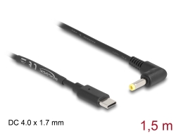 85665 Delock USB Type-C™ Stromkabel zu DC 4,0 x 1,7 mm Stecker gewinkelt 1,5 m