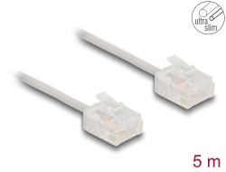 80771 Delock RJ45 Network Cable Cat.6 UTP Ultra Slim 5 m grey with short plugs