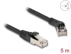 80707 Delock RJ45 Network Cable Cat.8.1 S/FTP plug 45° right angled to plug straight up to 40 Gbps 5 m black