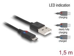 83272 Delock USB to Micro USB data and power cable with LED indication
