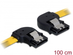 82514 Delock Kabel SATA 100cm links/rechts  Metall gelb