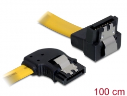 82522 Delock Kabel SATA 100cm links/unten Metall gelb