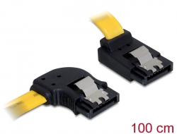 82518 Delock Cable SATA 100cm left/up metal yellow