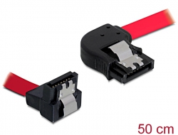 82627 Delock Cable SATA 50cm  right/down metal red