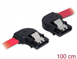 82613 Delock Cable SATA 100cm  left/right metal red