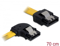82494 Delock Kabel SATA 70cm links/gerade Metall gelb