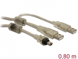 82458 Delock Cable 2x USB2.0-A male > USB mini 5-pin
