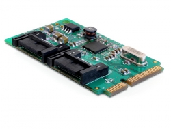 95225 Delock MiniPCIe I/O PCIe teljes méretű 2 x SATA 6 Gb/s