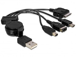 82443 Delock Ladekabel USB 2.0 > 4-fach für iPhone + Nintendo
