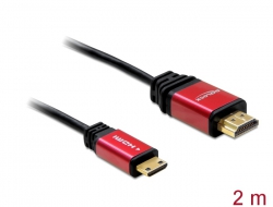 84336 Delock Cable High Speed HDMI with Ethernet - HDMI A male > HDMI Mini-C male 4K 2 m
