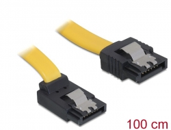 82483 Delock Kabel SATA 100cm  oben/gerade Metall gelb