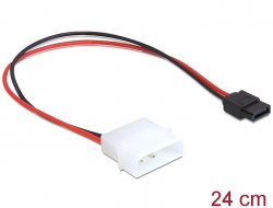 82913 Delock Power Cable Molex 4 pin plug to Slim SATA 6 pin receptacle 24 cm