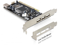 89197 Delock Karta PCI > 3 x zewnętrzne + 1 x wewnętrzne USB 2.0