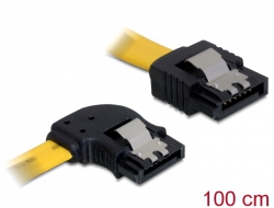 82495 Delock Kabel SATA 100cm links/gerade Metall gelb