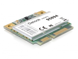 95894 Delock Mini PCI Express WLAN + Bluetooth 3.0+HS half size 1 T 1 R 150 Mbps 