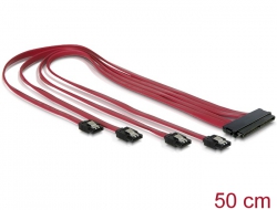 83044 Delock Cable SAS SFF-8484 > 4 x SATA 7 pin 50 cm 